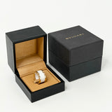 BVLGARI B.ZERO1 RING IN 18K ROSE GOLD & WHT ENAMEL