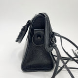 BALENCIAGA MINI CLASSIC CITY TWO WAY / CROSSBODY IN MATTE BLK CROC & BHW