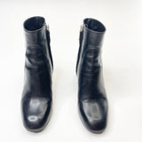 LOUIS VUITTON SILVER LIGHT BLK LEA BOOTS SZ 34.5