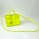 SAINT LAURENT SAC DE JOUR NANO IN NEON YELLOW SMOOTH LEA & ROSE GOLD HW