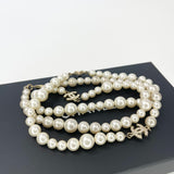 CHANEL CRYSTAL 3 CC FAUX PEARL NECKLACE