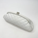 CHANEL TIMELESS CLUTCH IN WHITE CAVIAR LEA & SHW