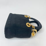 CHRISTIAN DIOR LADY DIOR BLK NYLON MINI BAG