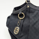 GUCCI SUKEY BLK CANVAS SHOULDER BAG