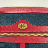 GUCCI OPHIDIA MINI CROSSBODY IN NAVY SUEDE