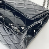 CHANEL 227 REISSUE BLK PATENT & RUTHENIUM HE DOUBLE FLAP BAG