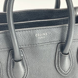 CELINE NANO LUGGAGE IN BLK PEBBLED LEA W SHW