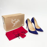 CHRISTIAN LOUBOUTIN PIGALLE FOLLIES PUMPS IN INDIGO SUEDE sz 36.5