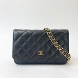 CHANEL CLASSIC WOC IN BLK CAV LEA & GHW