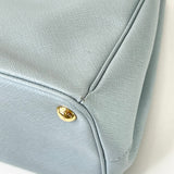 PRADA DOUBLE ZIP GALLERIA TOTE IN LT BLUE SAFFIANO LEA & GHW