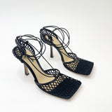 BOTTEGA VENETA BLK MESH LACE SANDALS sz 39