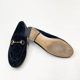 GUCCI JORDAAN BLK GG SUEDE LOAFER sz 35