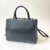 FENDI 2 JOURS PETITE BLK LEA 2 WAY BAG 