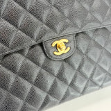 CHANEL SINGLE FLAP JUMBO IN BLK CAVIAR LEA & GHW - BLuxe Boutique