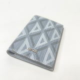 CHRISTIAN DIOR GREY DIAMOND PRINT BIFOLD CARD CASE/ HOLDER