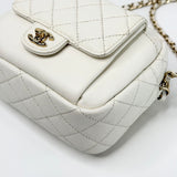 CHANEL DAY CAMERA CASE CROSSBODY IN WHT CAVIAR LEA & LT GHW