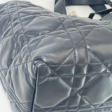 CHRISTIAN DIOR TOUJOURS BAG IN BLK MACROCANNAGE CALFSKIN LEA & LIGHT GHW + ZIP POUCH