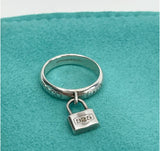 TIFFANY & CO PADLOCK SILVER RING 