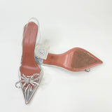 AMINA MUADDI ROSIE PVC & CRYSTAL SLINGBACK PUMPS SZ 38.5