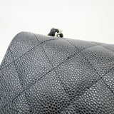 CHANEL LARGE CLASSIC DOUBLE FLAP IN BLK CAVIAR LEA & SHW - BLuxe Boutique