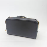 CHRISTIAN DIOR CARO DOUBLE POUCH CAMERA CROSSBODY IN BLK GRAINED CLFSKN & GHW - BLuxe Boutique