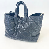 CHRISTIAN DIOR TOUJOURS BAG IN BLK MACROCANNAGE CALFSKIN LEA & LIGHT GHW + ZIP POUCH