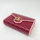 MARMONT TORCHON RED/PINK LEATHER CHAIN WALLET