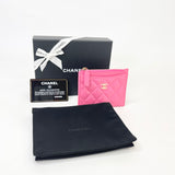 CHANEL ZIP CARD CASE IN FUSCHIA CAVIAR LEA & GHW