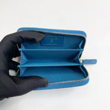 CHANEL BLUE CAVIAR W GHW ZIP COIN PURSE & CARD HOLDER