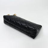 SAINT LAURENT ICARE MAXI IN BLK LMBSKIN LEA + POUCH