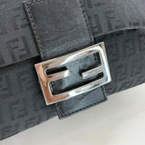 FENDI BLK ZUCCHINO MAMA BAGUETTE FLAP SHOULDER BAG - BLuxe Boutique