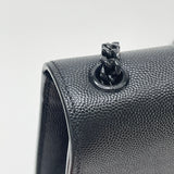 SAINT LAURENT KATE IN BLK GRAIN DE POUDRE EMBOSSED LEATHER & BHW
