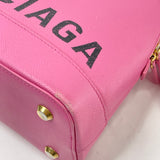 BALENCIAGA VILLE SM TOP HANDLE PINK COATED CANVAS TOTE