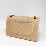 CHANEL 19S IRRIDESCENT BEIGE CAVIAR LEATHER WITH GHW CLASSIC JUMBO DOUBLE FLAP BAG - BLuxe Boutique