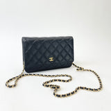 CHANEL CLASSIC WOC IN BLK CAV LEA & GHW