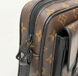 LOUIS VUITTON CHRISTOPHER WEARABLE WALLET IN MACASSAR MONO & MATTE BHW