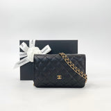 CHANEL CLASSIC WOC IN BLK CAV LEA & GHW