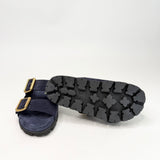 PRADA NAVY SUEDE DOUBLE STRAP BUCKLE SANDALS sz 35.5 - BLuxe Boutique