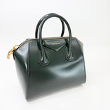 GIVENCHY SMALL ANTIGONA IN DARK GREEN SMOOTH LEATHER & GHW