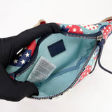 GUCCI MULTI COLOR STRAWBERRY PRINT COATED CANVAS MINI BELT BAG