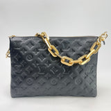 LOUIS VUITTON COUSSIN MM TWO WAY / CROSSBODY IN BLK LMBSKN & GHW