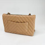 CHANEL TRENDY CC FLAP IN CAMEL CHEVRON QUILTED LAMBSKN LEA & GHW - BLuxe Boutique