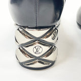 LOUIS VUITTON SILVER LIGHT BLK LEA BOOTS SZ 34.5