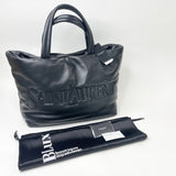 SAINT LAURENT YSL BLK LAMBSKIN LEA PUFFER XL TOTE/ AIRPORT BAG 