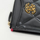 CHANEL 19 ZIP WALLET & CARDHOLDER IN BLK LAMBSKIN LEA & GHW