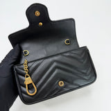 GUCCI MARMONT SUPER MINI IN BLK LEA & GHW