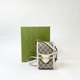 GUCCI HORSEBIT 1955 SUPREME CANVAS & WHT LEA MINI CROSSBODY BAG 
