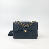 CHANEL VINTAGE SINGLE FLAP JUMBO IN BLK CAVIAR LEA & GHW
