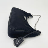 PRADA RE EDITION 2005 CROSSBODY IN BLK NYLON & SHW