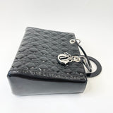 CHRISTIAN DIOR LADY DIOR LARGE IN BLK PAT LEA & SHW
